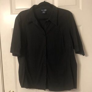 Lane Bryant Venezia short sleeved button up shirt, size 18.